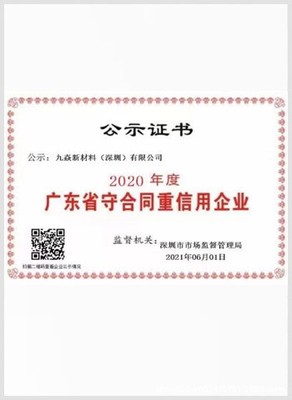 守合同重信用企业证书